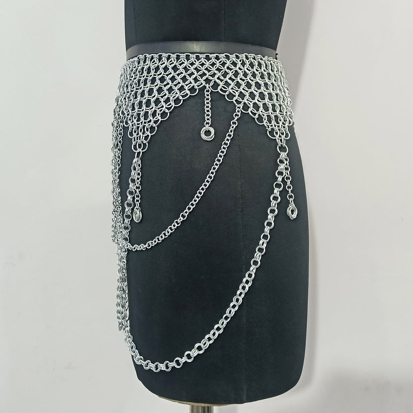 Women's Aluminum Chainmail Skirt Medieval Festival Renaissance Faire Costume