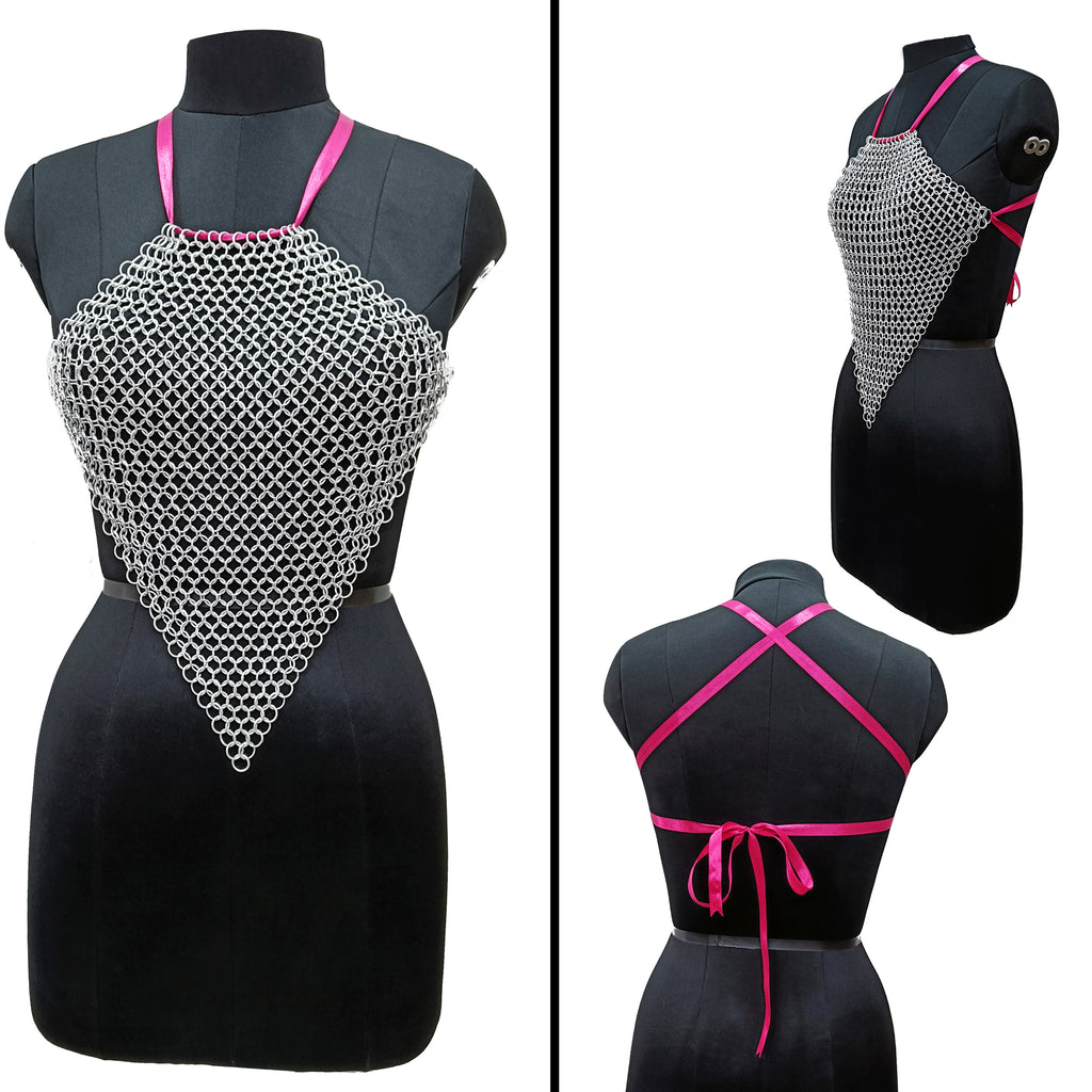 Medieval Aluminum Chainmail Top for Women Gothic Fantasy Festival Halloween Costume