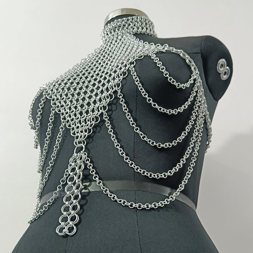 Aluminum Chainmail Top Handmade Fantasy Halter Bra Gothic Rave Festival Outfit Renaissance Faire Armor