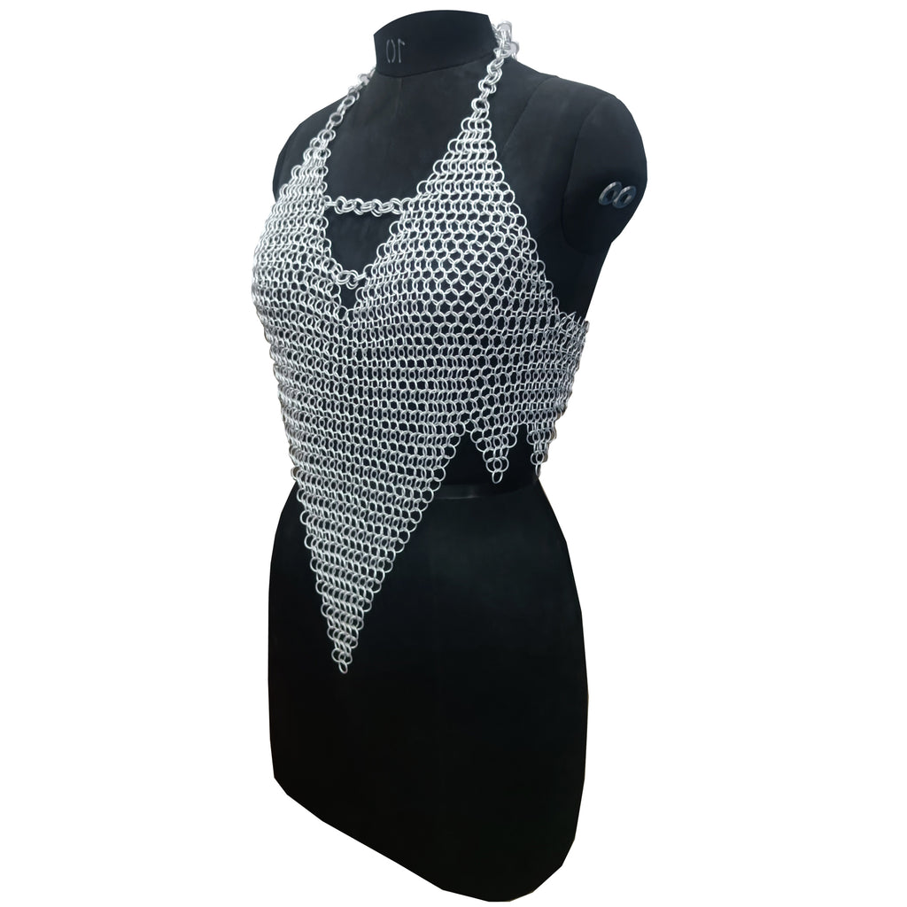 Medieval Aluminum Chainmail Top for Women Handmade Fantasy Armor Renaissance Faire LARP Festival Costume