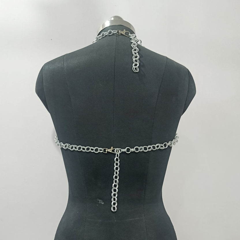 Handmade Aluminum Chainmail Top Lightweight Silver Armor Medieval Gothic Festival Costume