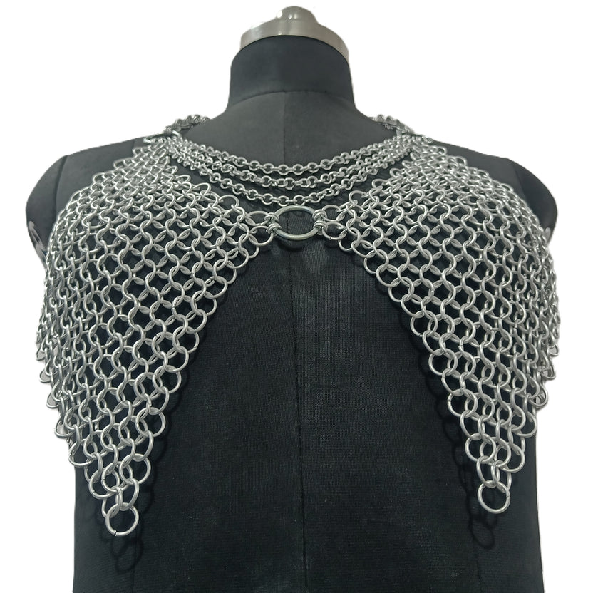 Women's Aluminum Chainmail Top Medieval Gothic Armor Costume for Renaissance Faire LARP and Festivals