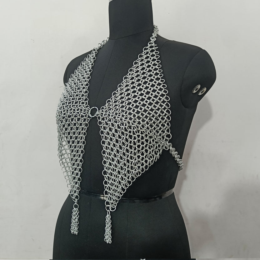 Women’s Aluminum Chainmail Top Handmade Fantasy Armor Renaissance Faire Halloween Gift