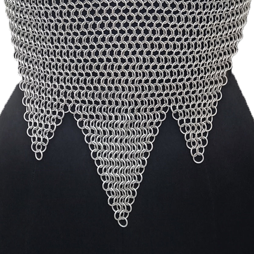 Handmade Aluminum Chainmail Top Fantasy Festival Outfit for Women Halloween Gift