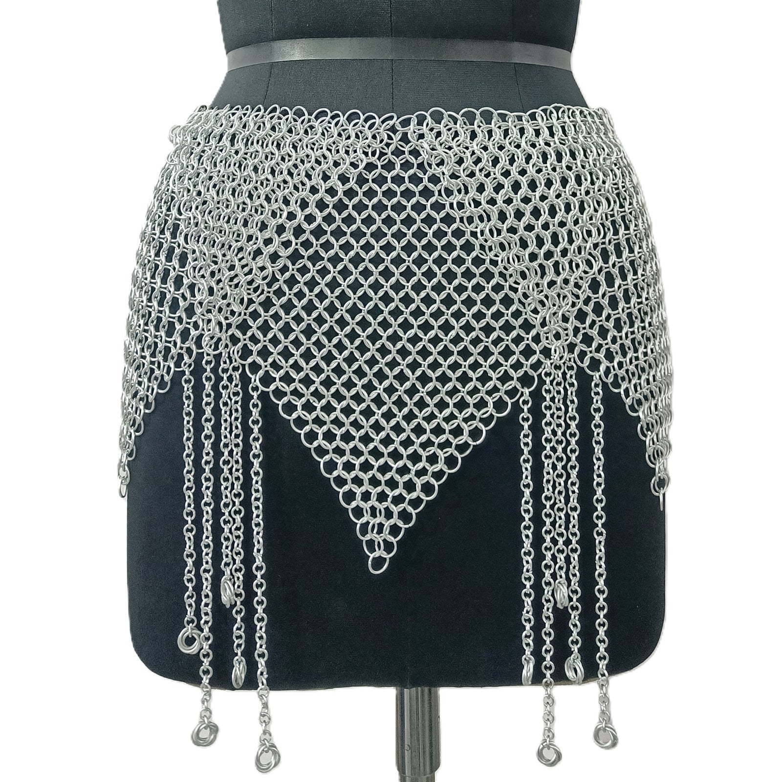 Medieval Chainmail Skirt Aluminum Armor Belt Women Cosplay LARP Halloween Outfit